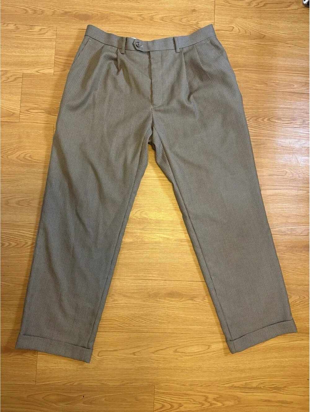 Lauren Ralph Lauren Dress Pants Mens 34x29 Gray Straight Pleated Polyester